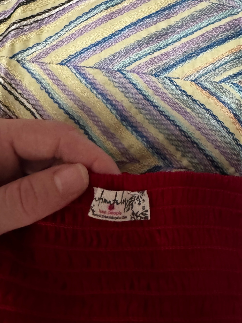 Free People Red Ruffle-Trim Drawstring Crop Tank - Picture 5 of 5
